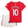 Virallinen Fanipaita + Shortsit Manchester United Marcus Rashford 10 Kotipelipaita 2021-22 - Lasten